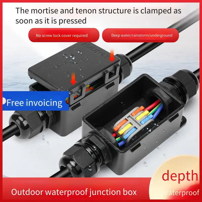 Outdoor Lighting Junction - Waterdichte buitenkabelklemmenblokconnector, straatverlichtingsaansluitdoos, twee-in-twee-uit klemmenblok voor