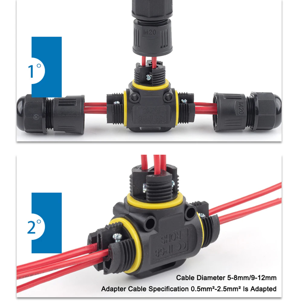 Outdoor Lighting Junction - IP68 waterdichte elektrische kabelconnector-aansluitdoos voor buitengebruik,