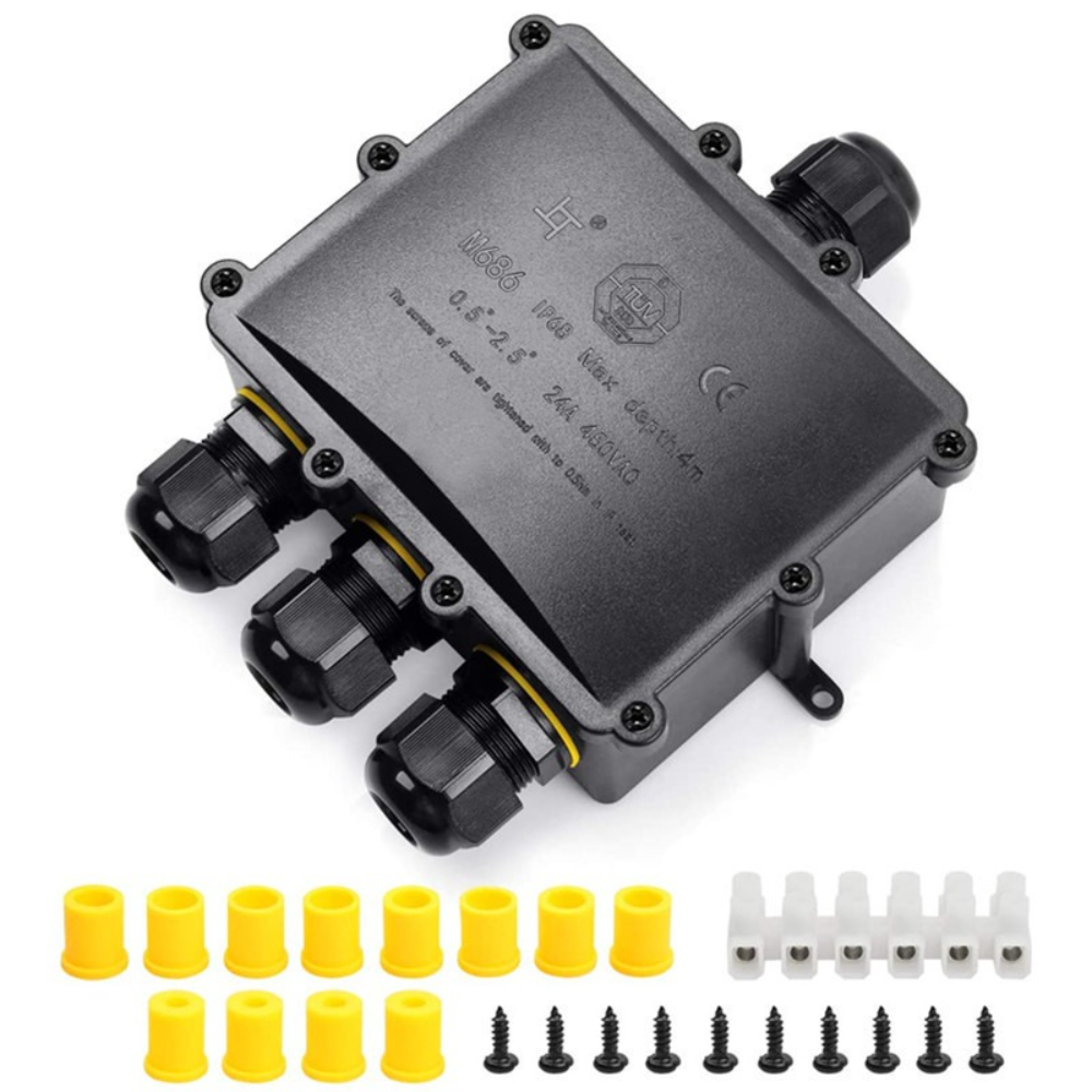 Outdoor Lighting Junction - 4Way 1In3Out IP68 Waterdichte 4-14mm Zonne-energie