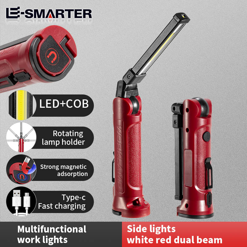 Zinc Outdoor Lighting - COB LED-werklamp Oplaadbare opvouwbare zaklamp Outdoor