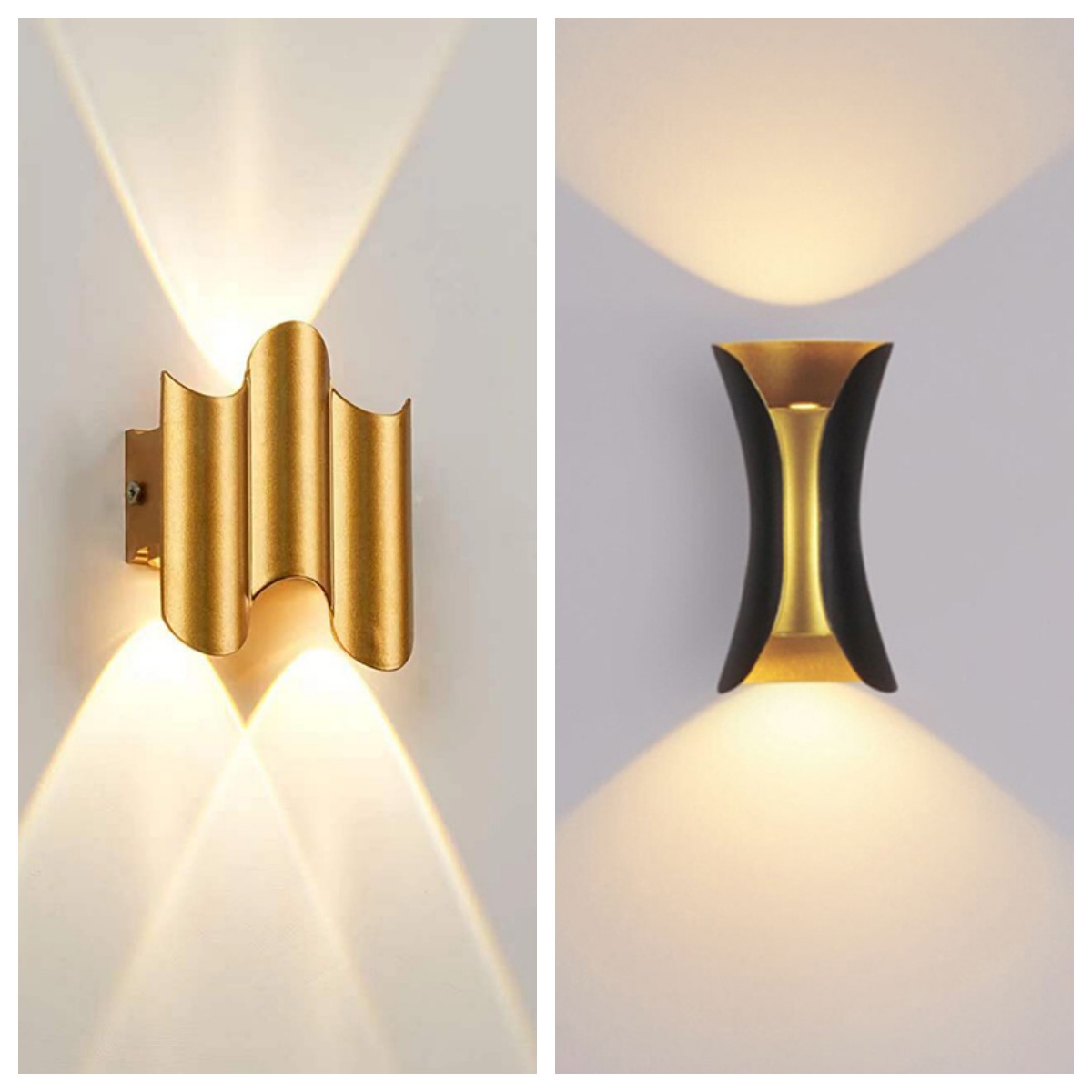 Outdoor Lighting Amazon - Aluminium Golden Body LED Wandlamp Buiten