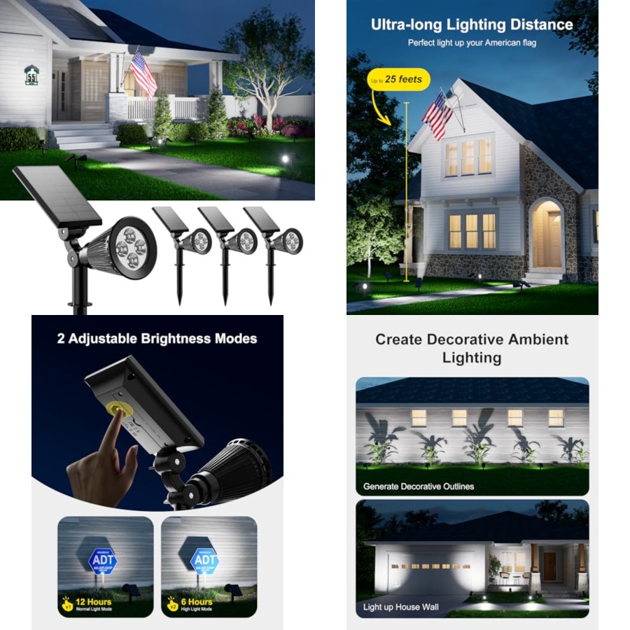 Outdoor Lighting Wall - Zonne-schijnwerpers voor buiten, waterdicht voor boom,