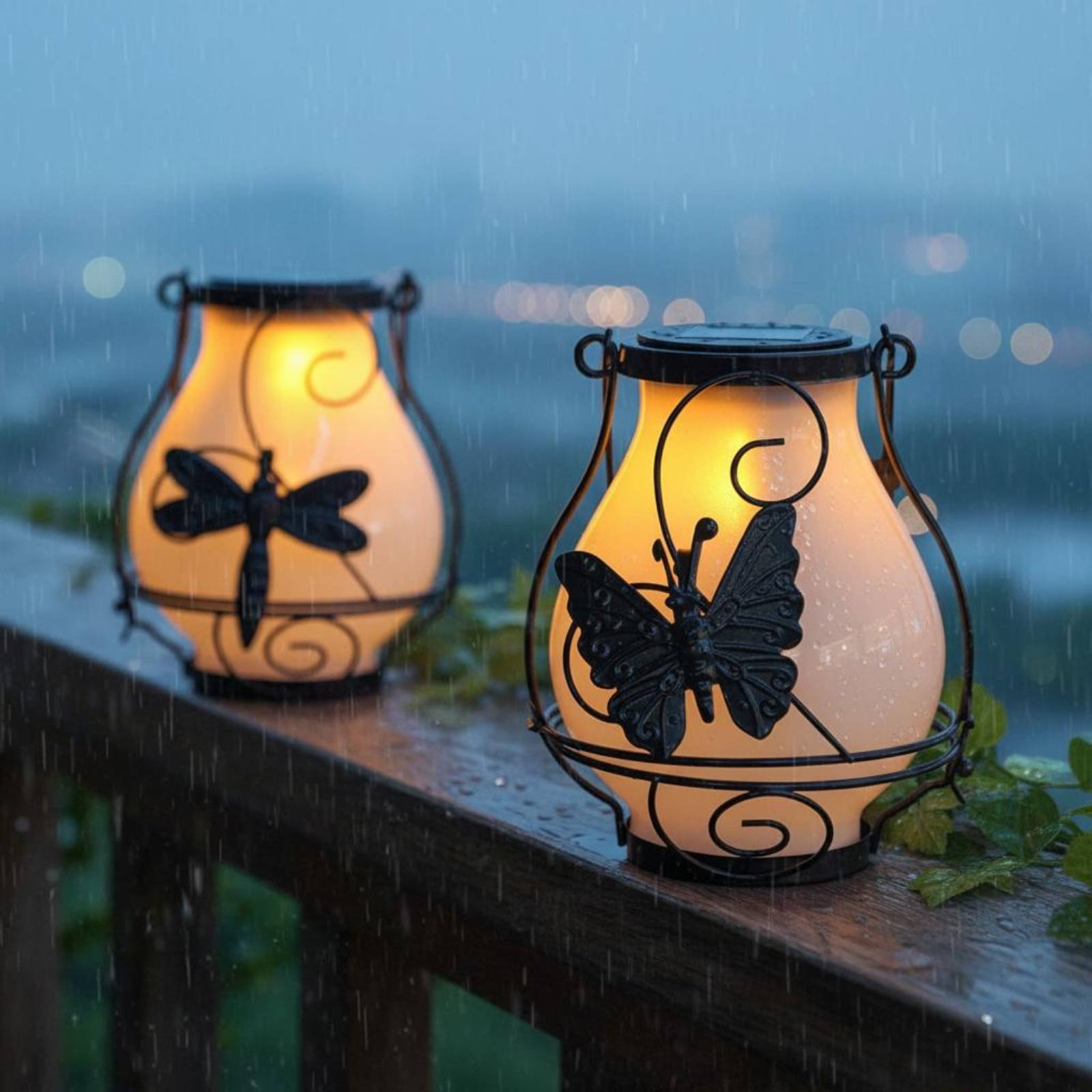 Outdoor Lighting Wall - Zonne-vlinderlantaarn Waterdichte vlinder-zonnelantaarn Decoratief tuinlicht Eenvoudig