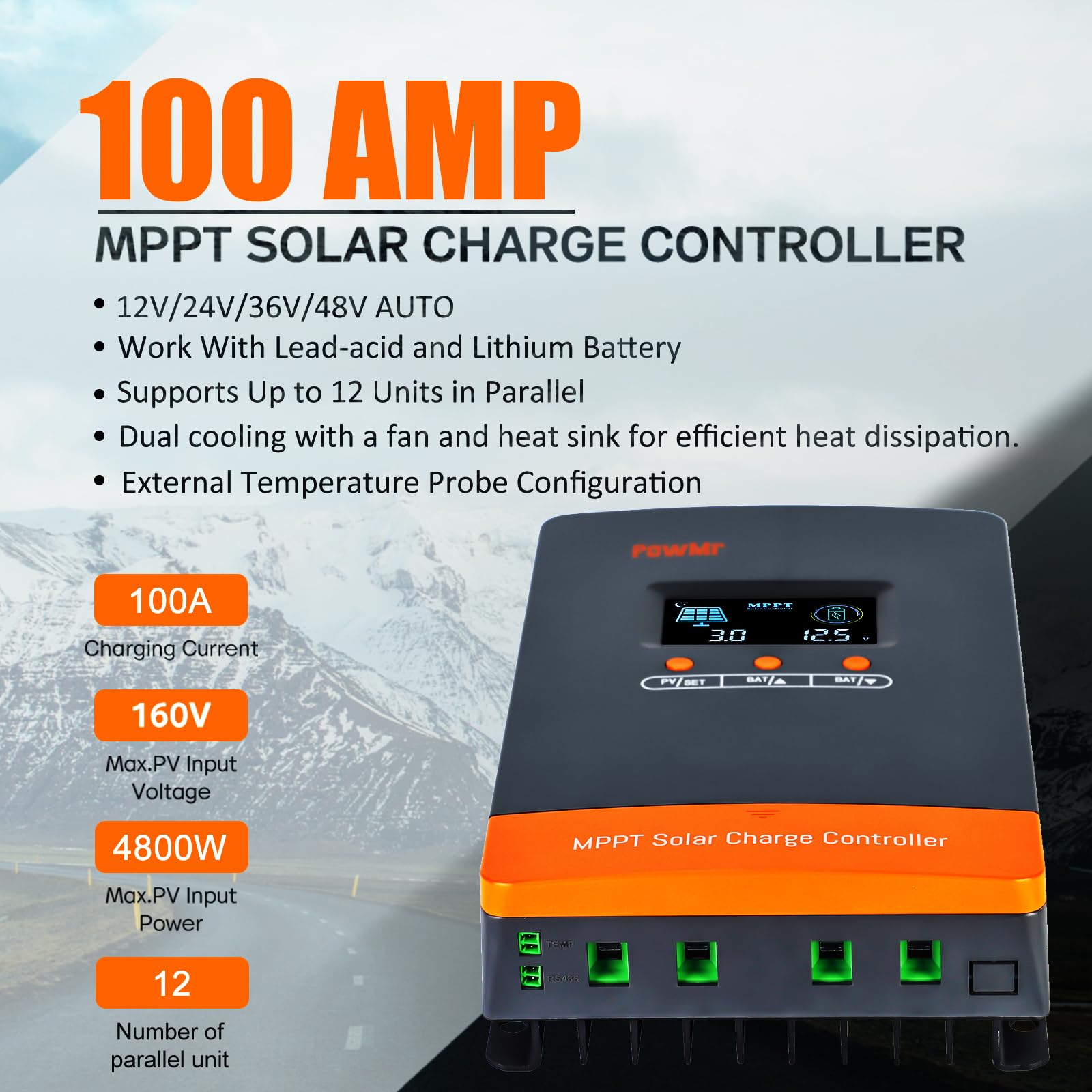 PowMr 100A MPPT Solar Charge C - Outdoor Lighting Warehouse recensie en prijs