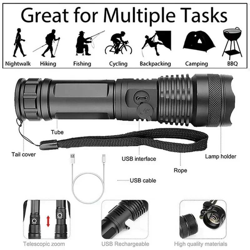 High Power XHP70 Led-zaklamp U - Outdoor Lighting Diy recensie en prijs